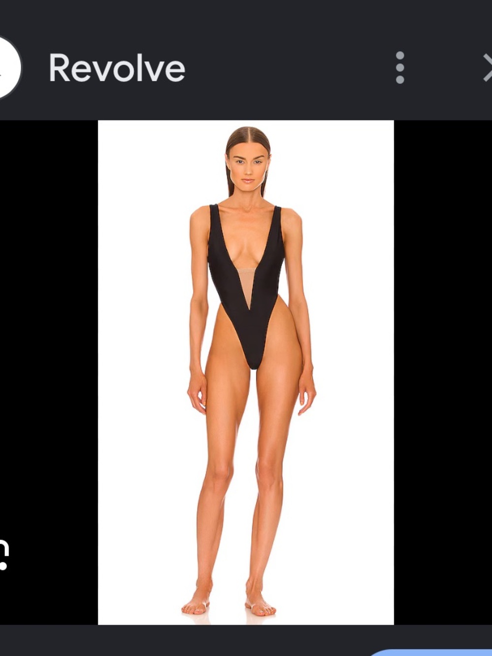 Michael Costello Black LEX Plunge V One-Piece Swimsuit